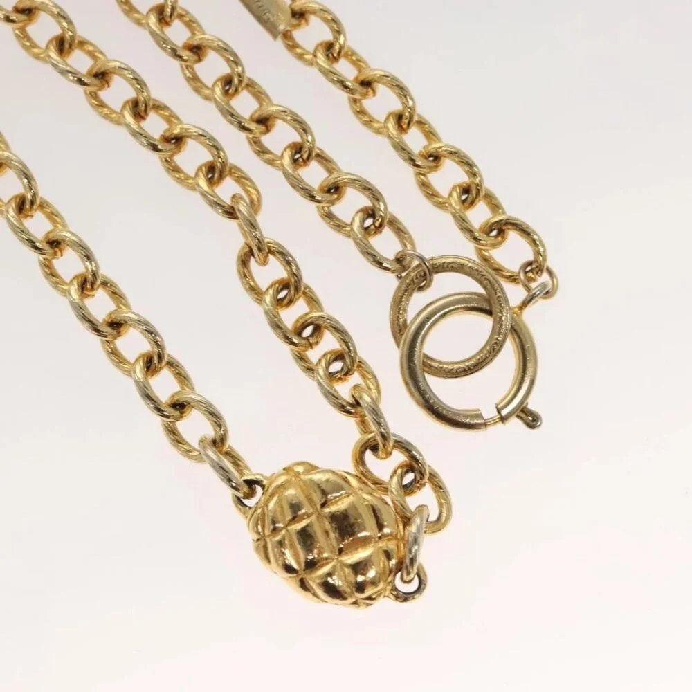 CHANEL Chain Belt metal Gold CC Auth bs25545